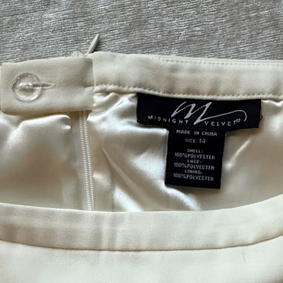 Midnight Velvet Cream Lace Pencil Skirt - Picture 2 of 3